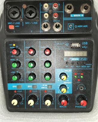 Mixer Mini Usb 4 Canali con Bluetooth
