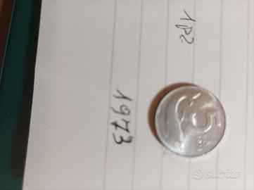 15  moneta metallica da lire 5