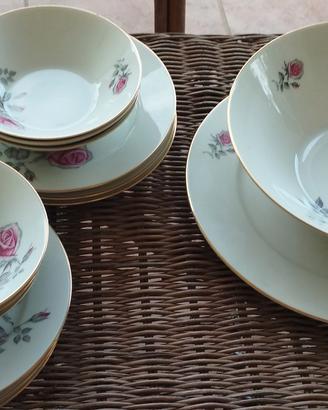 set tavola vintage dolce frutta per 6 