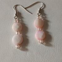 Orecchini vintage madreperla rosa 