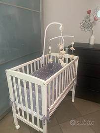 Lettino Picci Lella + set tessile + giostrina