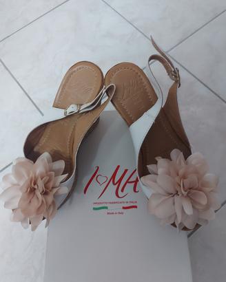 Sandali donna floreale tacco alto