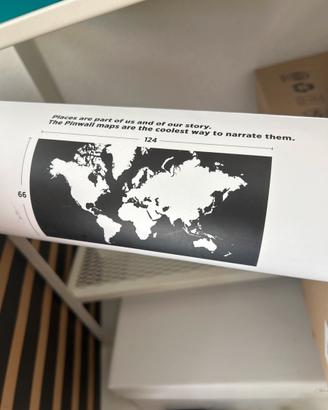 Carta geografica Mondo su panno da appendere