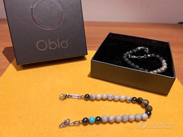 Bracciale Obló in acciaio e pietre