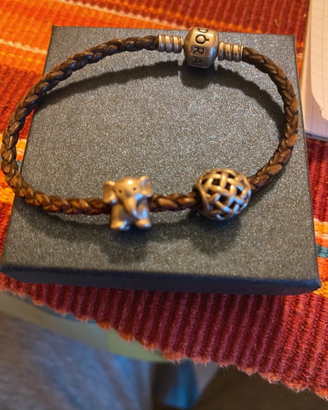 Bracciale Pandora cordoncino pelle intrecciata