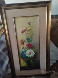 olio con cornice e decorazione in resina