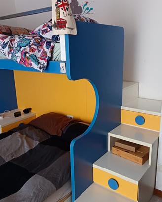 struttura letto singolo a soppalco per cameretta