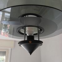 Lampadario con due dischi di cristallo