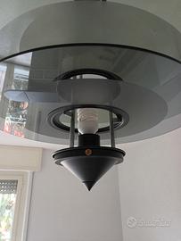 Lampadario con due dischi di cristallo