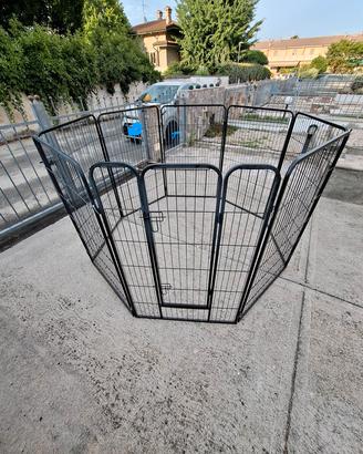 Recinto cani ferro 8 pannelli h120 con portella