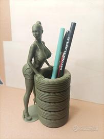 portapenne  verde militare 