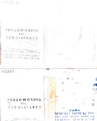 Libretto di circolazione Boxer Piaggio