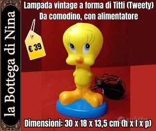 Lampada vintage a forma di Titti (Tweety)