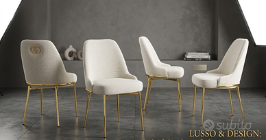 ✨ Set di Sedie Luxury "Gold & Pearl" – Nuove ✨