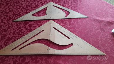 2 Squadre da sarto in legno "CIMS e Cav. Vianelli"