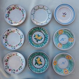 Piatti da frutta/dessert in ceramica decorata 9