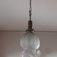 Lampada a sospensione in vetro vintage