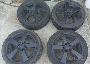 4 cerchi Mak 17" neri gommati invernali