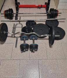 Set completo bilancieri + dischi ghisa 267kg