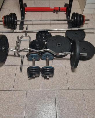 Set completo bilancieri + dischi ghisa 267kg