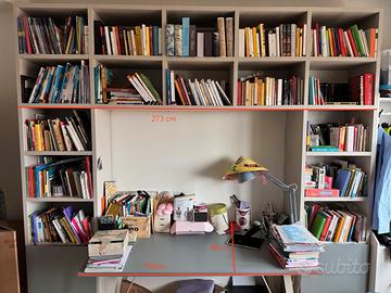 Libreria + Scrivania (grigia&carta da zucchero)