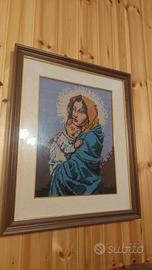Quadro vintage Madonna con Bambino a mezzo punto