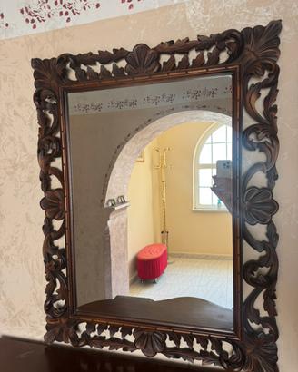 specchio da parete in legno-vintage