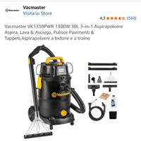 Vacmaster Aspirapolvere Aspira Lava & Asciuga