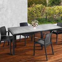 Set tavolo e sedie antracite 100% Made in Italy 