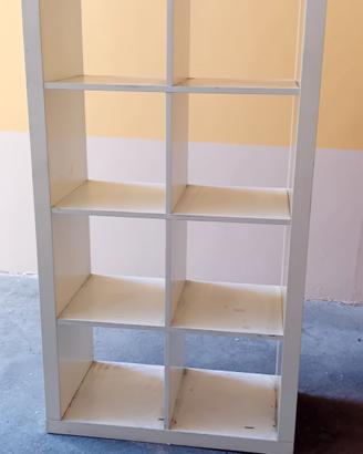 Libreria bianca  a quadrotti legno  78x39x148 h