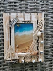 Cornice portafoto tema mare “Menorca” in legno