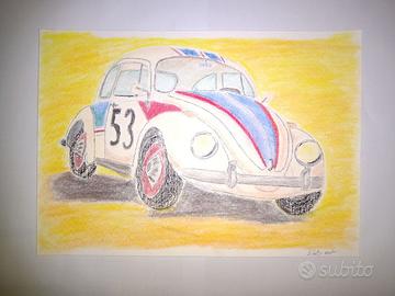 disegno pastelli maggiolino matto