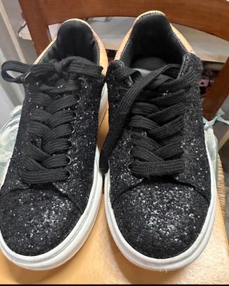 Sneakers glitter nere Alviero Martini  n.36