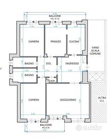 Appartamento di 150 m² con 5 locali e box auto a T