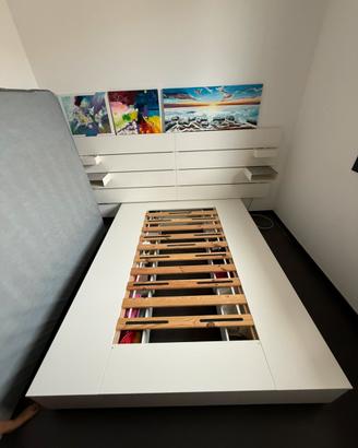 Letto ikea con sei cassetti + materasso come nuovo