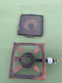 Fornello a gas con piastra in ghisa