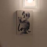 Stampa su tela con scritta "So in Love" 20x30cm