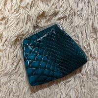 Portafoglio effetto pitonato verde petrolio