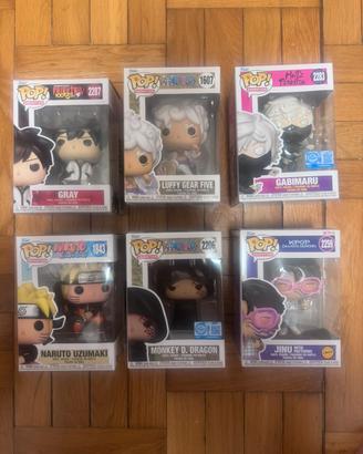 Lotto Funko Pop One Piece, Naruto, Fairy Tail ecc