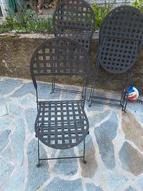 4 Sedie in Metallo da esterno