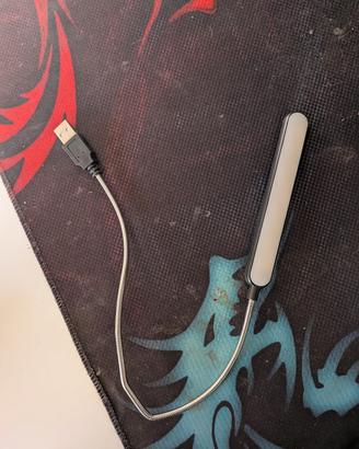 Lampada LED USB Flessibile per PC Laptop Nera