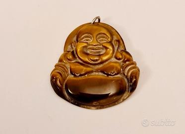 Ciondolo Buddha in pietra occhio di tigre