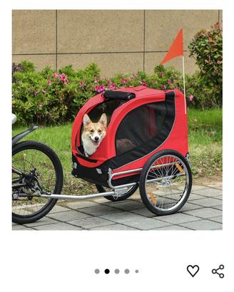 rimorchio bici cane trasportino nuovo