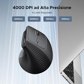 Mouse verticale wireless/bluetooth silenzioso