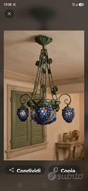 lampadario murano con grappoli d'uva 