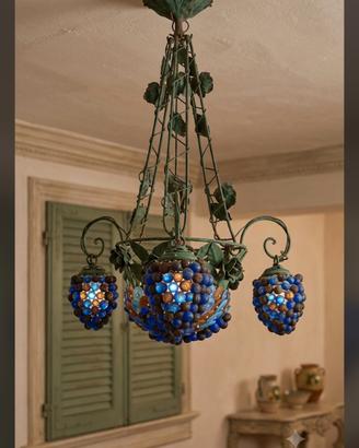 lampadario murano con grappoli d'uva 