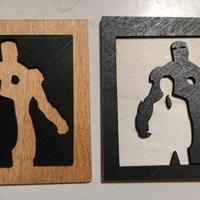 IRON MAN - Quadretto moderno in legno taglio laser