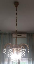 lampadario swarovski, bagno in oro