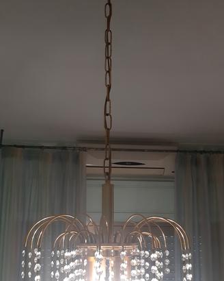 lampadario swarovski, bagno in oro