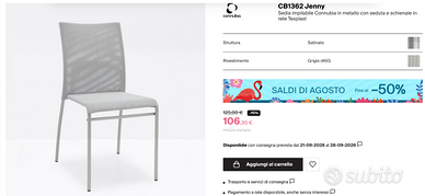 4 Sedie Calligaris Jenny / Air - Struttura Acciaio